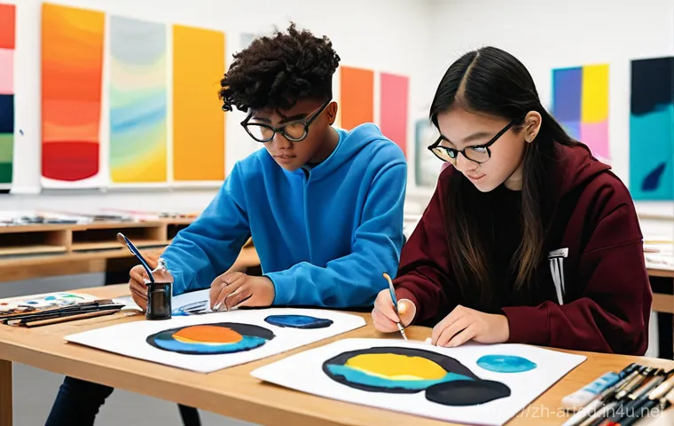 미술교육사로 일하며 느낀 점 - **Prompt 1: The Spark of Artistic Discovery**
A vibrant, medium-shot portrait of a diverse group... 미술교육사로 일하며 느낀 점 - **Prompt 1: The Spark of Artistic Discovery**
A vibrant, medium-shot portrait of a diverse group...