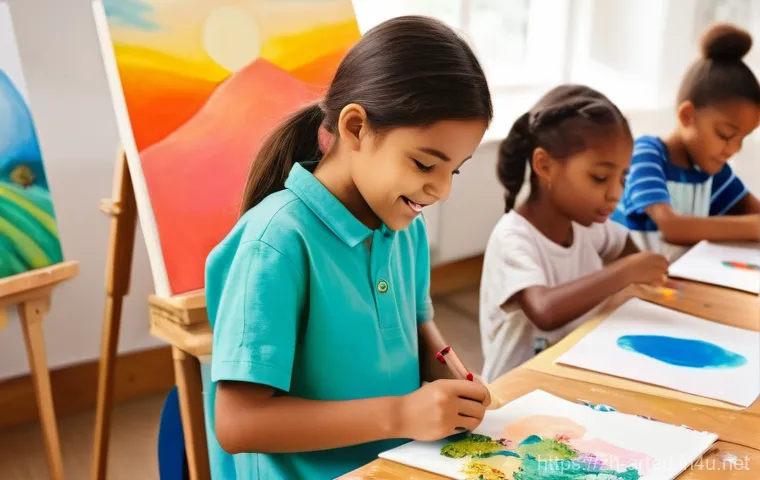 미술교육사 채용 트렌드 - **Prompt 1: "The Flourishing Art Classroom Post-Policy Shift"**
    A vibrant, sunlit art classroom ...