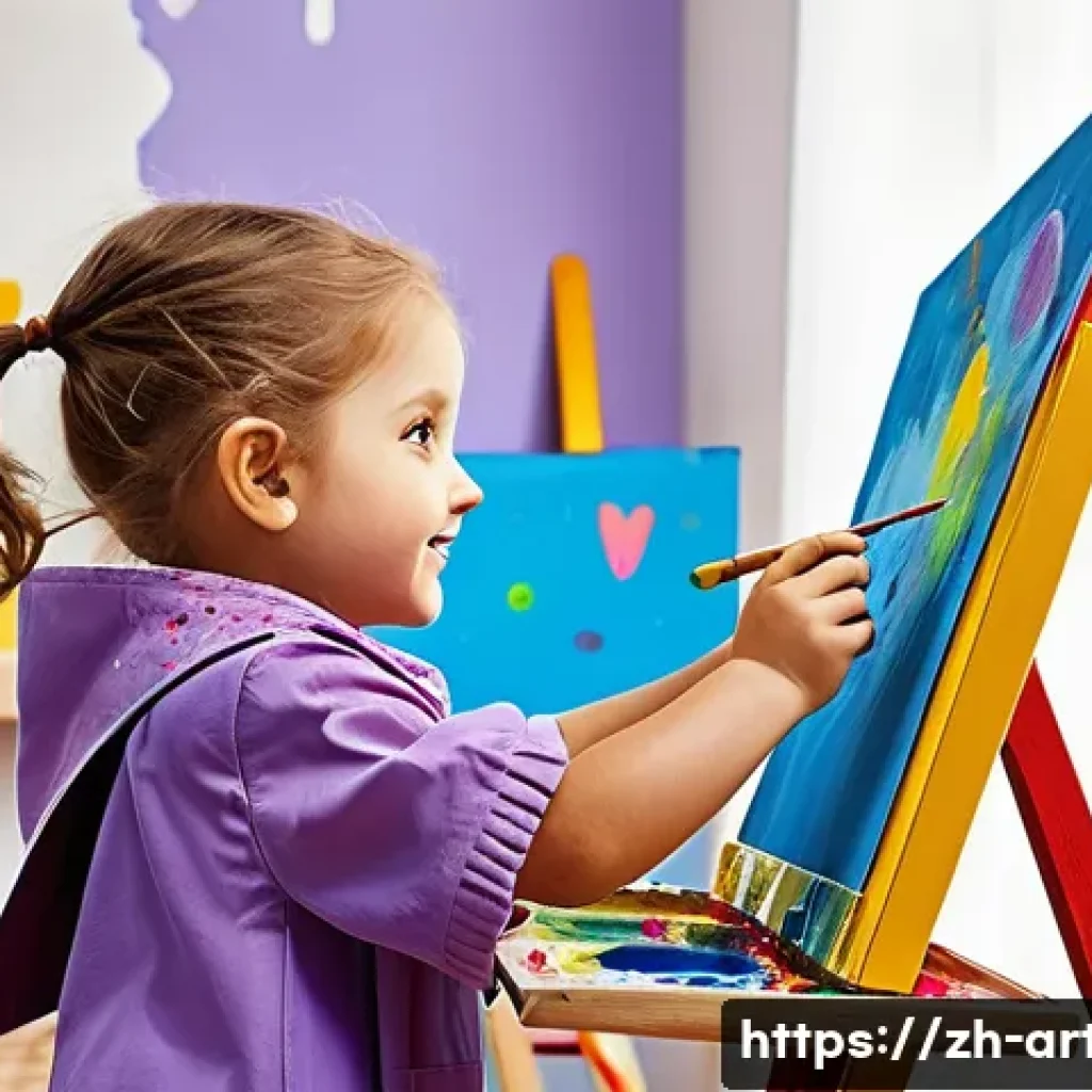 미술교육사 교육 철학과 가치 - **Imaginative Play with Colors:**
A vibrant, whimsical illustration of a 6-year-old child, weari...